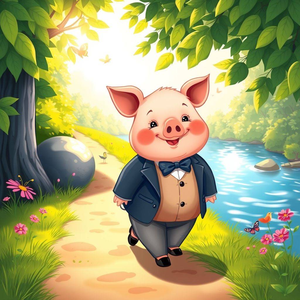 whimsical-Childrens20story20The20pig20in20a20suit20A20chubby20little20pig20walks20to20the20river-digital-illustration