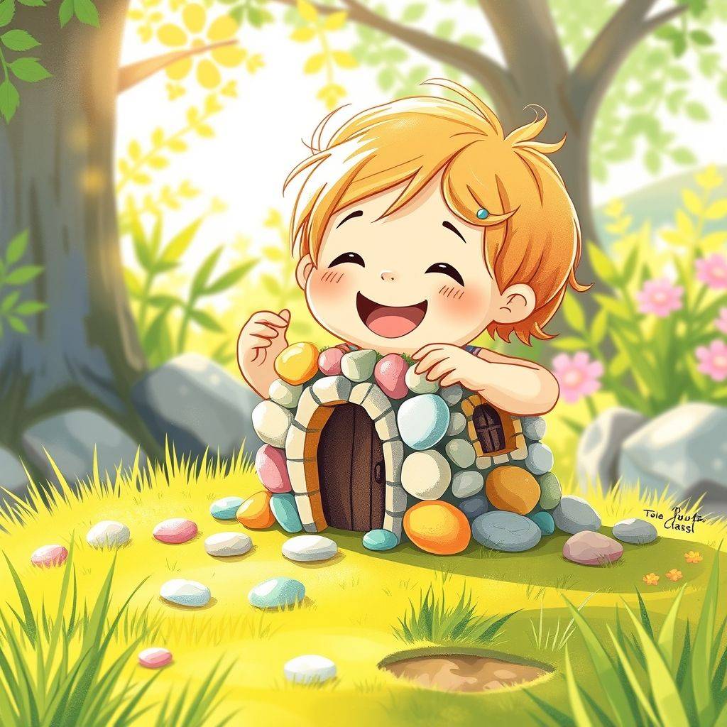 whimsical-The20happy20little20house20The20child20built20a20small20house20with20pebbles-digital-illustration