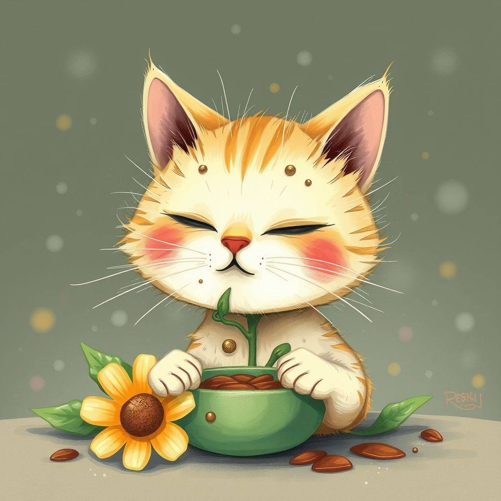 whimsical-The20little20flower20cat20who20doesnt20wash20its20face20The20little20flower20cat20gets20dirty20on20its20face20every20time20after20eating-digital-illustration