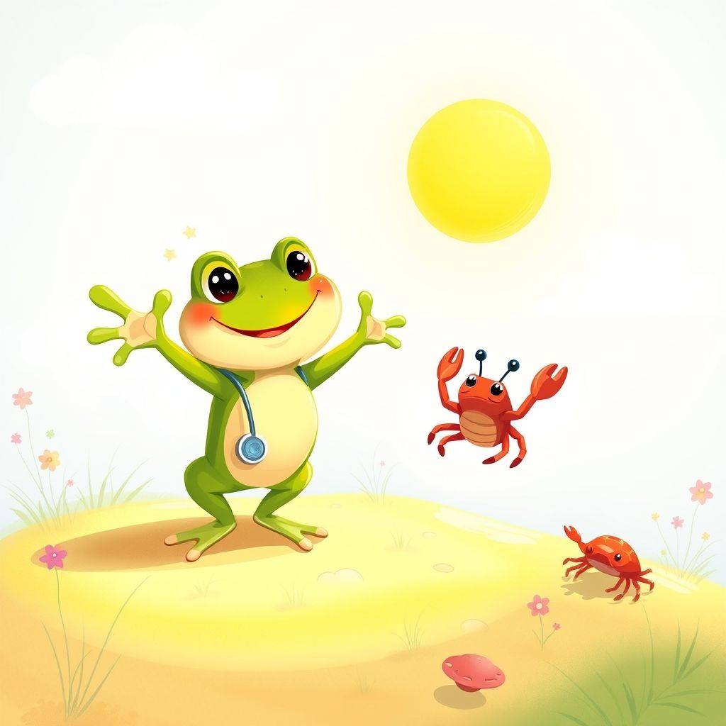 whimsical-The20little20frog20invites20the20doctor20One20day20the20little20crab20goes20to20the20good20friend20little-digital-illustration