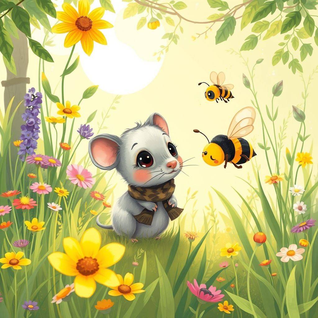 whimsical-The20little20mouse20Shuke20and20the20little20bee20Maya20Once20upon20a20time20there20was20a20little20mouse20named20Shu-digital-illustration