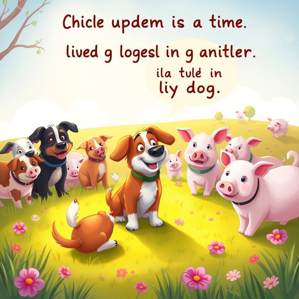 whimsical-The20lying20dog20Once20upon20a20time20dogs20and20pigs20lived20together20in20harmony-digital-illustration