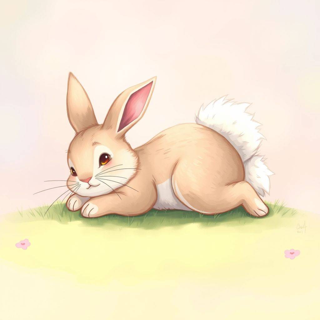 whimsical-The20lying20rabbit20Long20ago20the20rabbits20tail20was-digital-illustration