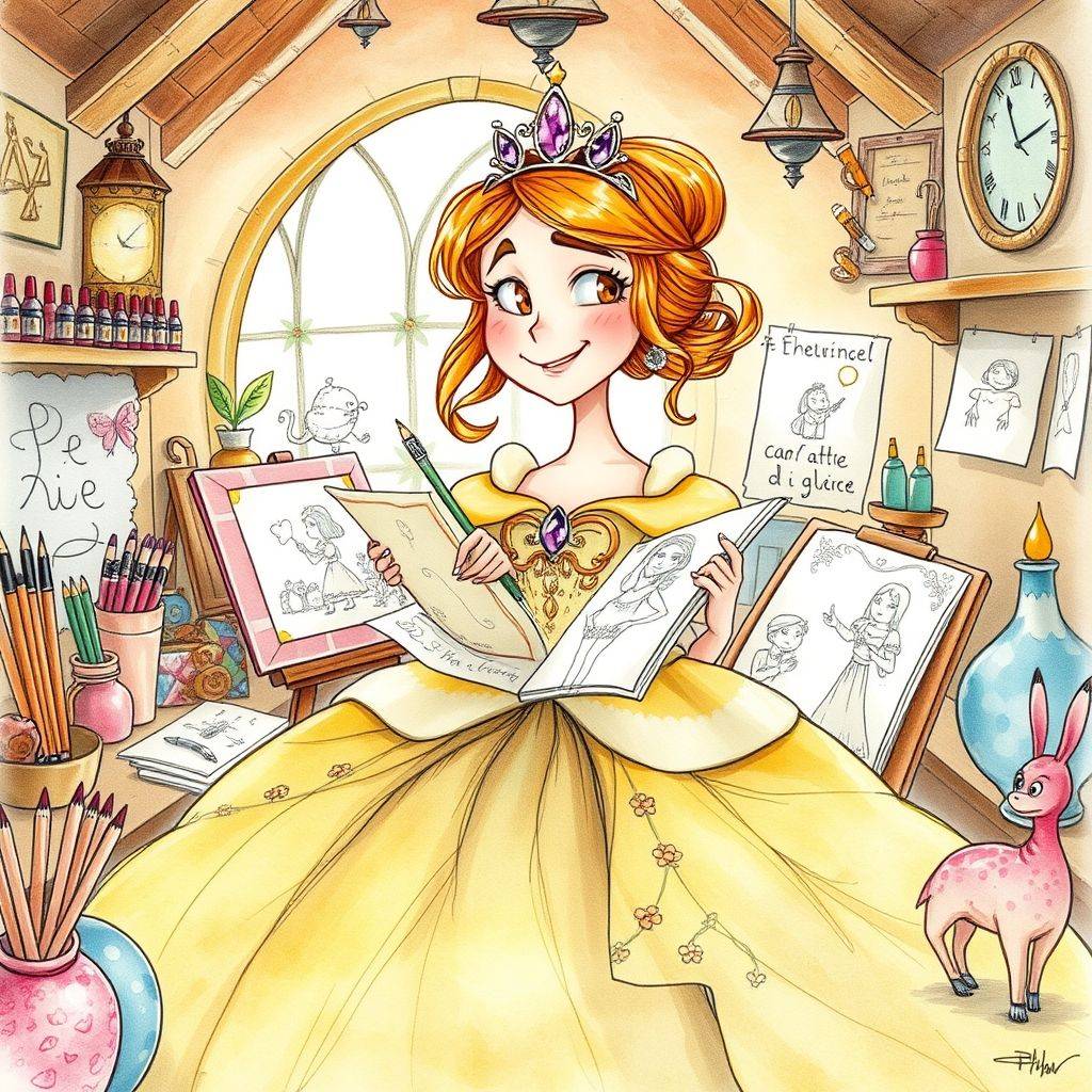 whimsical-The20princess20who20loves20to20draw20There20is20a20princess20with20a20strange20temper20not-digital-illustration