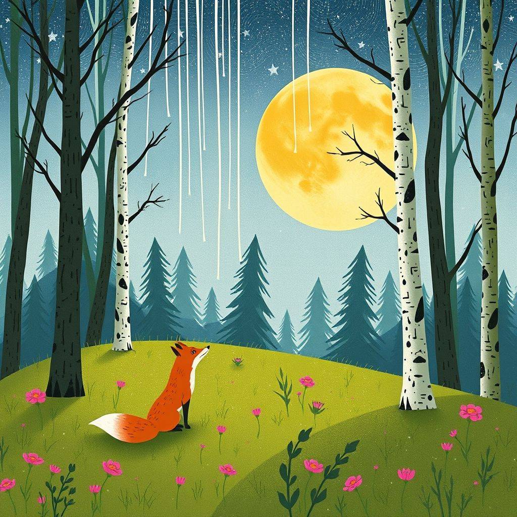 whimsical-The20sky20is20going20to20fall20One20day20the20fox20was20searching20in20the20forest-digital-illustration