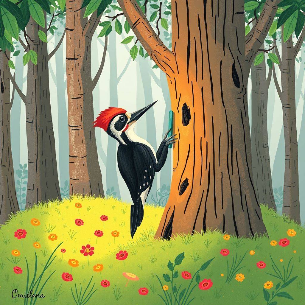 whimsical-The20woodpeckers20mobile20phone20In20a20forest20live20many20many-digital-illustration-1