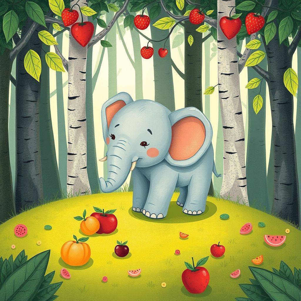 whimsical-the-little-elephant-eats-fruits-in-the-forest-there-lives-a-little-elephant-digital-illust.jpeg