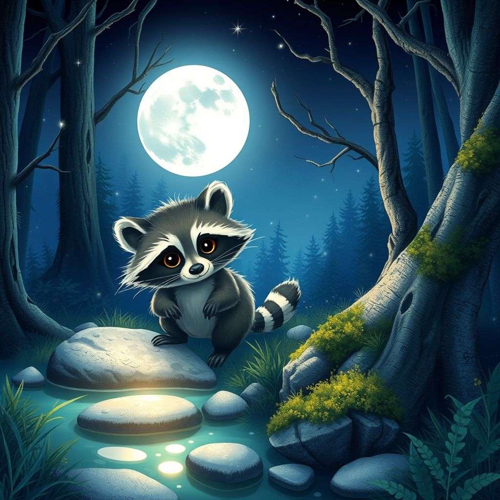Raccoon's Moonlight Adventure | 英文故事｜睡前故事｜經典童話｜寓言｜短篇故事｜親子閱讀故事 - Zzztory