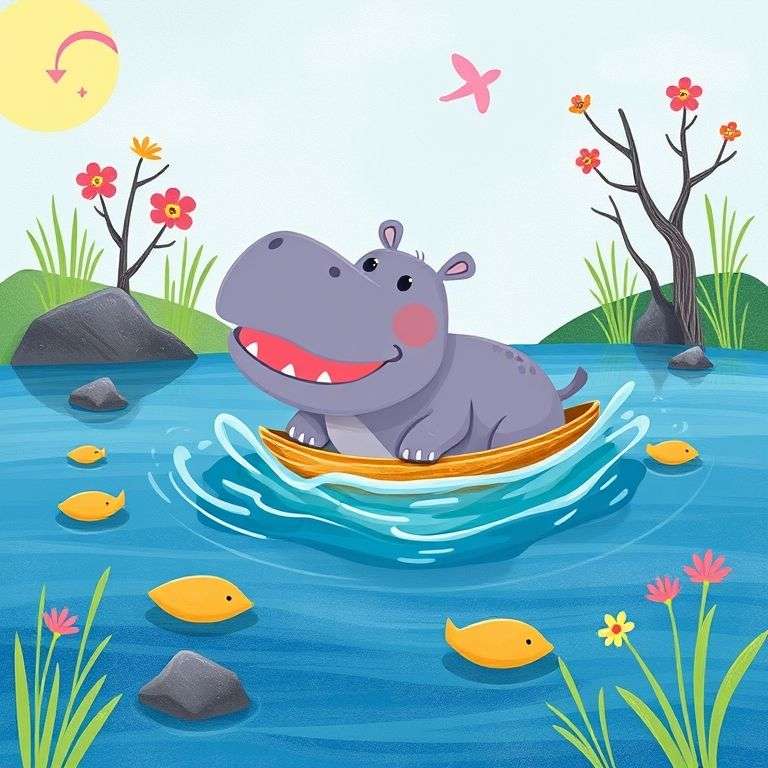 Hippo's Happy River Adventure | 英文故事｜睡前故事｜經典童話｜寓言｜短篇故事｜親子閱讀故事 - Zzztory