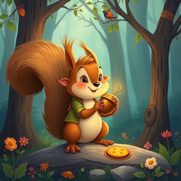 Squirrel's Nutty Adventure in the Enchanted Forest | 英文故事｜睡前故事｜經典童話｜寓言｜短篇故事｜親子閱讀故事 - Zzztory