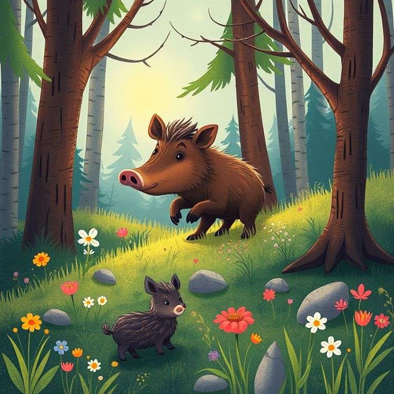 Wild Boar's Forest Adventure | 英文故事｜睡前故事｜經典童話｜寓言｜短篇故事｜親子閱讀故事 - Zzztory