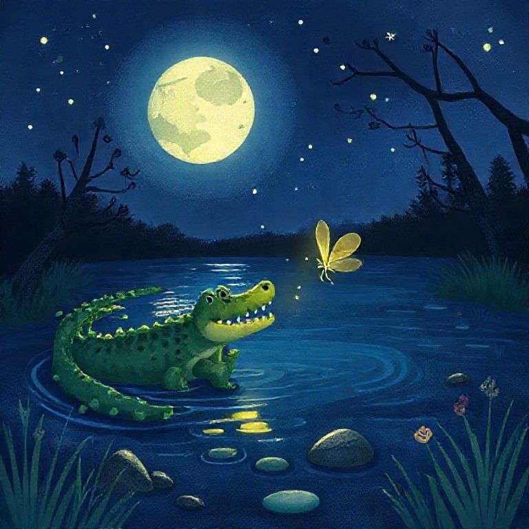 Crocodile Creek's Moonlight Adventure | 英文故事｜睡前故事｜經典童話｜寓言｜短篇故事｜親子閱讀故事 - Zzztory