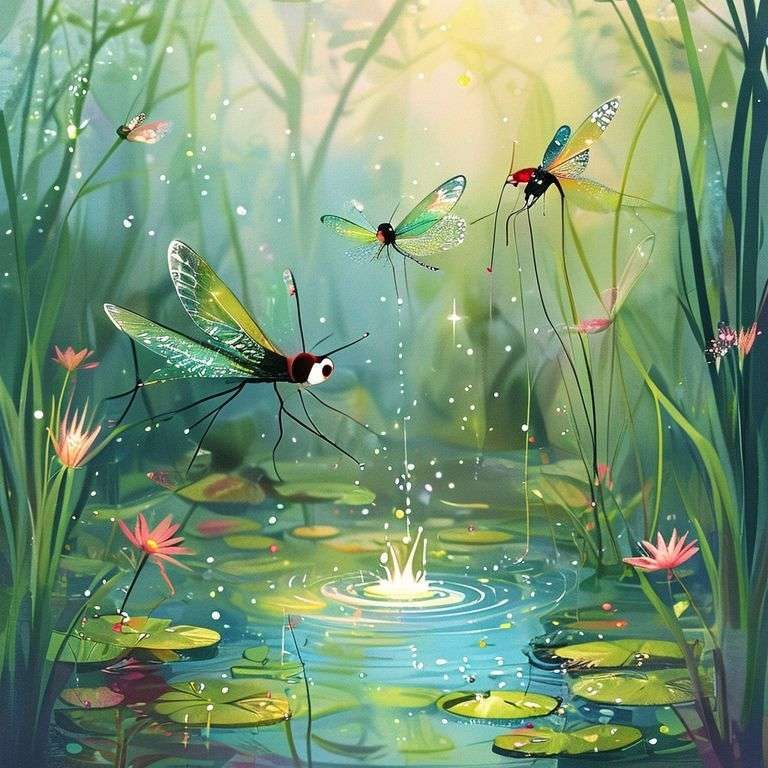 Dancing Damselflies: A Sparkling Pond Adventure | 英文故事｜睡前故事｜經典童話｜寓言｜短篇故事｜親子閱讀故事 - Zzztory