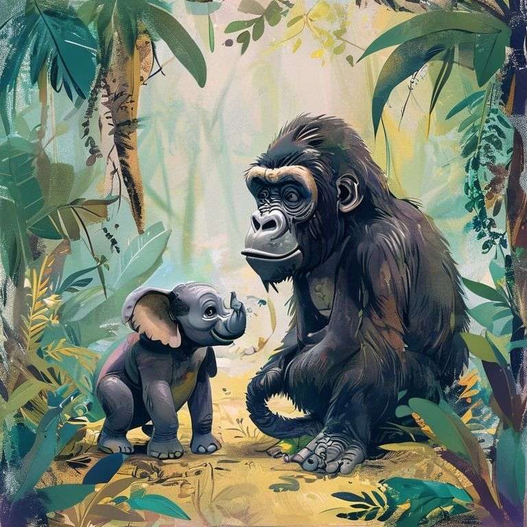 Gorilla's Jungle Adventure and Friendship | 英文故事｜睡前故事｜經典童話｜寓言｜短篇故事｜親子閱讀故事 - Zzztory