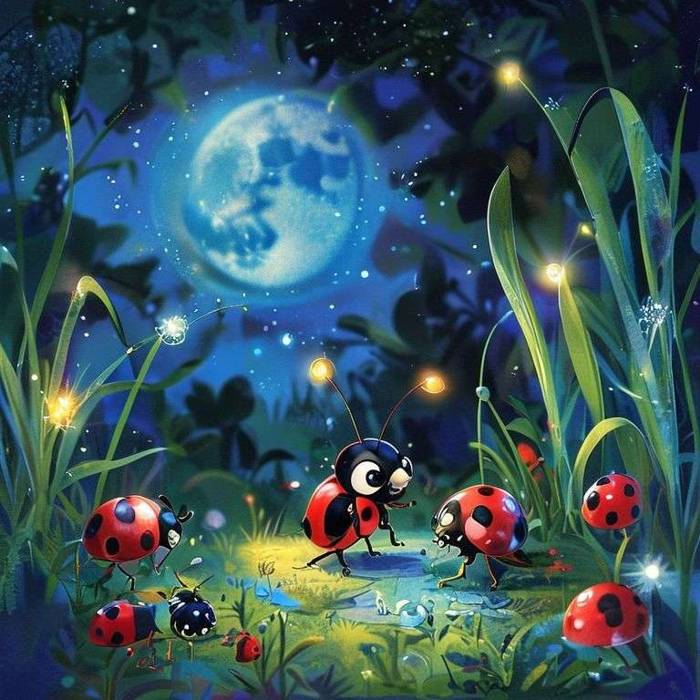 Ladybug's Sparkling Adventure in Moonlight Garden | 英文故事｜睡前故事｜經典童話｜寓言｜短篇故事｜親子閱讀故事 - Zzztory