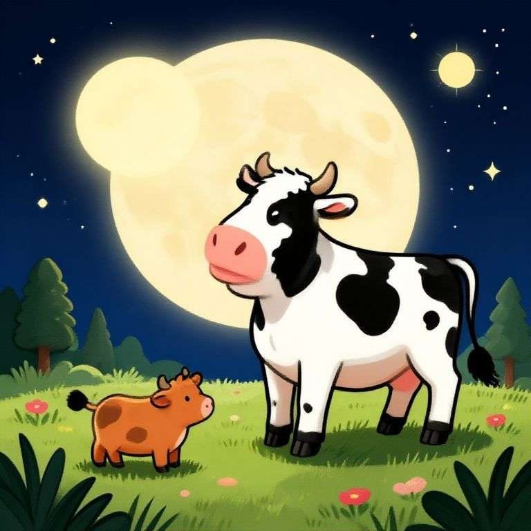 Bella the Brave Cow's Moonlight Adventure | 英文故事｜睡前故事｜經典童話｜寓言｜短篇故事｜親子閱讀故事 - Zzztory