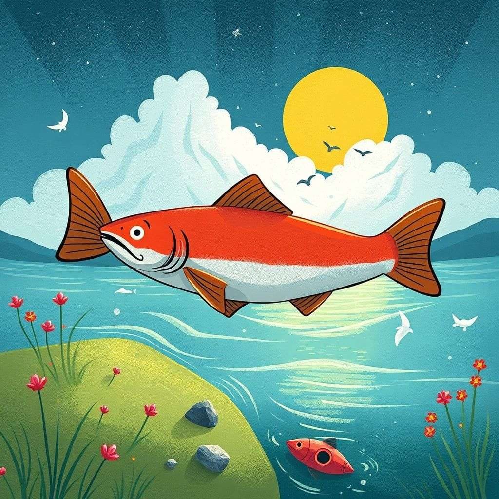 Salmon's Journey Home to the River | 英文故事｜睡前故事｜經典童話｜寓言｜短篇故事｜親子閱讀故事 - Zzztory