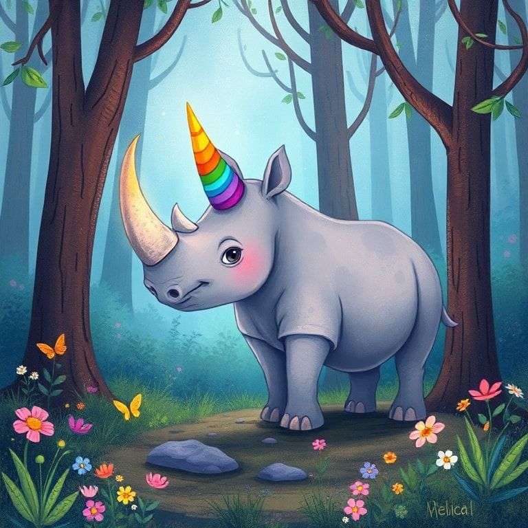 Rhino's Rainbow Horn Adventure | 英文故事｜睡前故事｜經典童話｜寓言｜短篇故事｜親子閱讀故事 - Zzztory