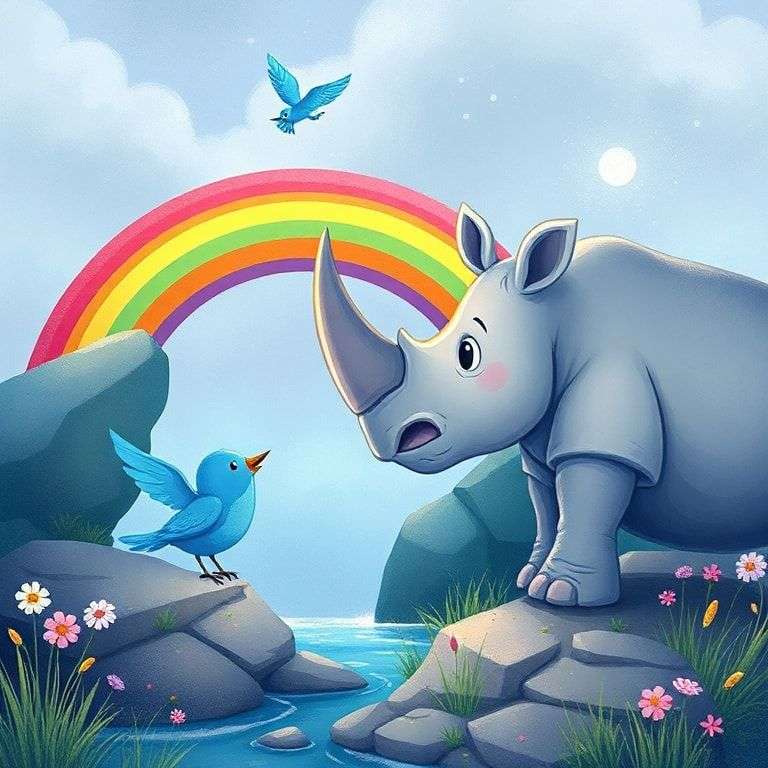 Rhino's Rainbow Rescue Adventure | 英文故事｜睡前故事｜經典童話｜寓言｜短篇故事｜親子閱讀故事 - Zzztory