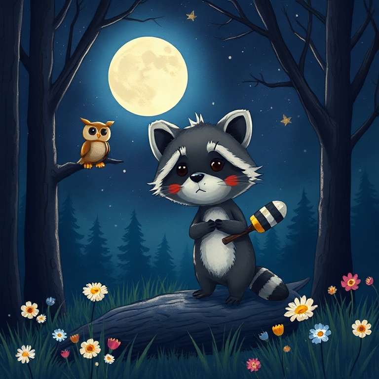 The Brave Little Raccoon's Night Adventure | 英文故事｜睡前故事｜經典童話｜寓言｜短篇故事｜親子閱讀故事 - Zzztory