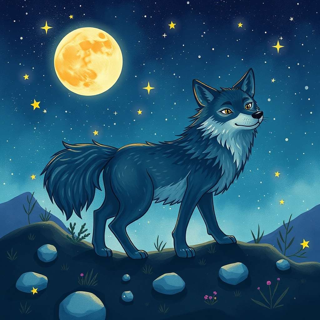 小狼的星夜奇遇 | 英文故事|睡前故事|經典童話|寓言|短篇故事|親子閱讀故事 - Zzztory